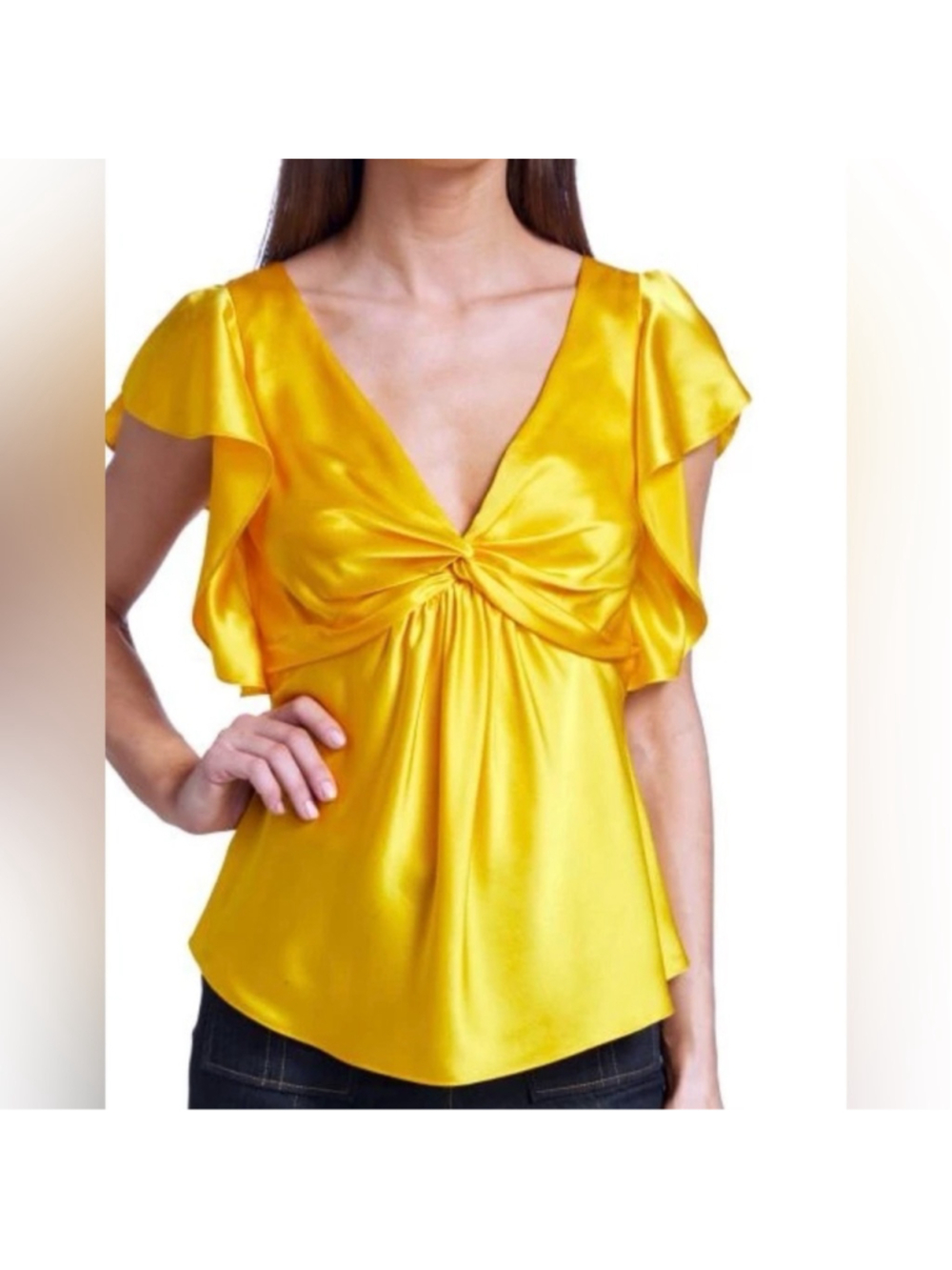 cinq a sept Pem Silk Flutter Sleeve Blouse